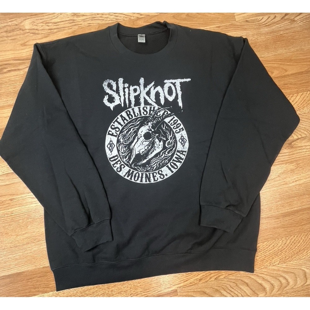 SlipKnot Sweatshirt Black Long Sleeve‎ Men's Size Large Gilden Heavy Blend NEW